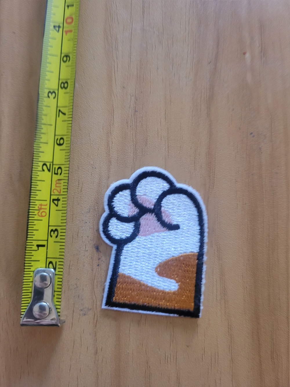 🎃BUY 2 GET 1 FREE🎃Embroidered Cat Paw Iron-On Patch - White, Brown & Pink